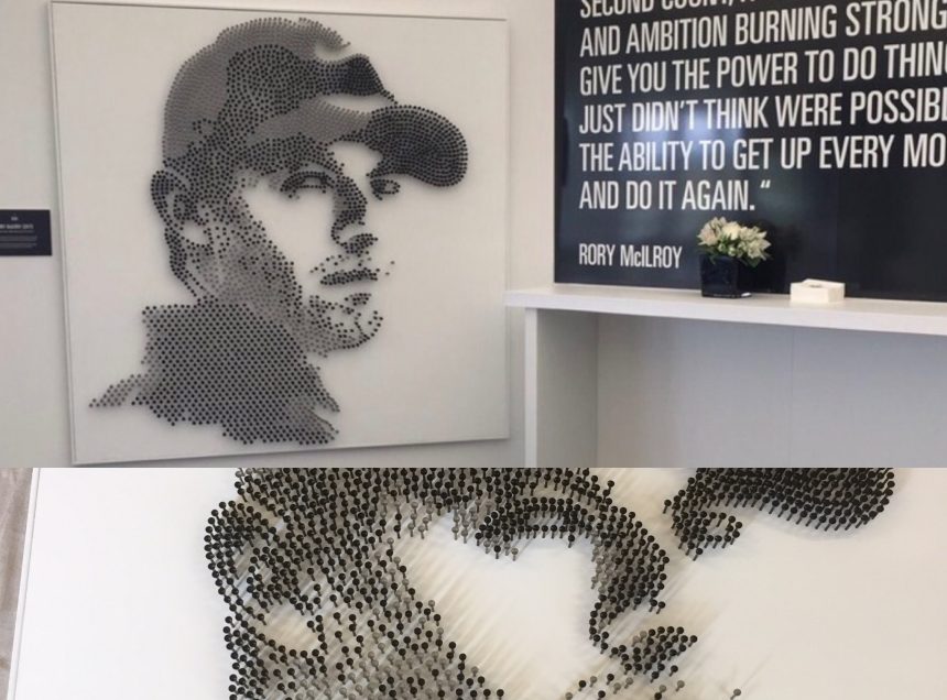 Rory McElroy golf tee portrait by David Turner and Brendan Jamison Studios